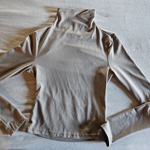 SHEIN Taupe Long Sleeve Turtleneck Top